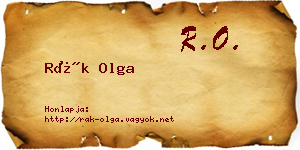 Rák Olga névjegykártya